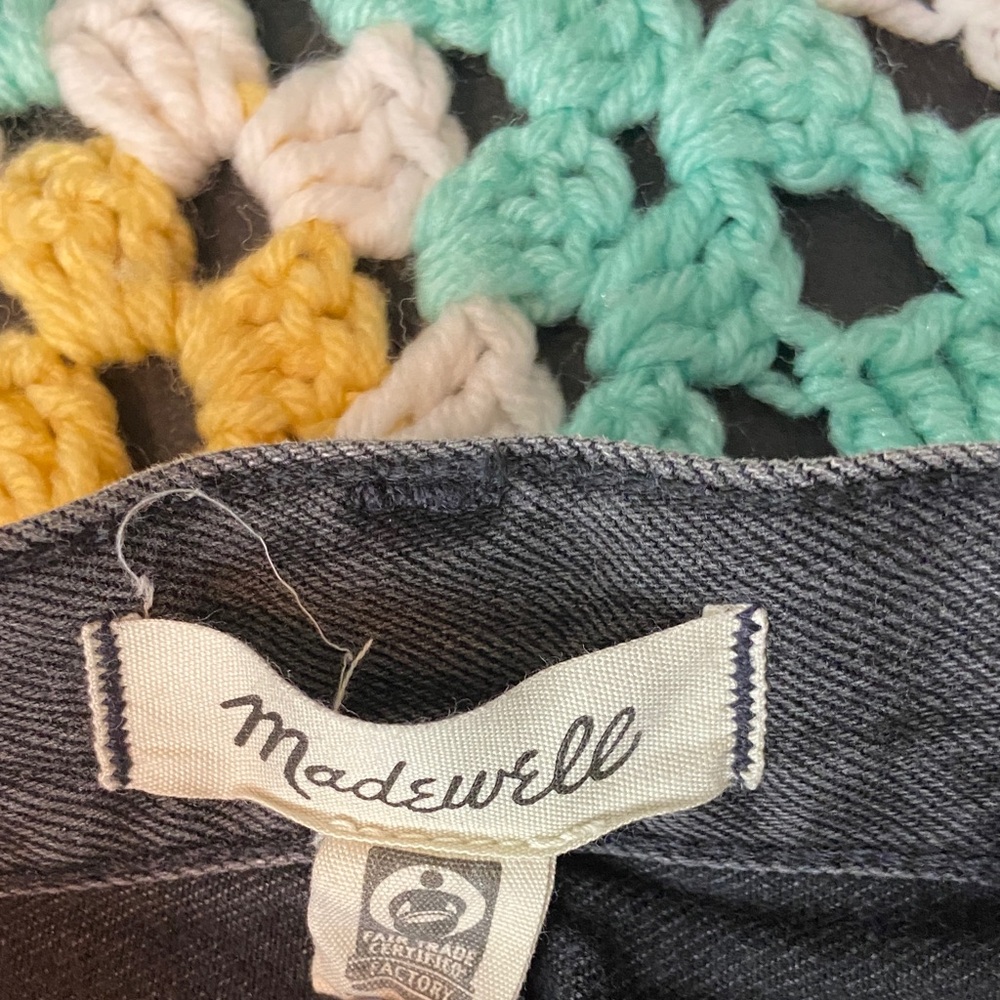 Madewell Grey A-Line Mini Jean Skirt Rigid Denim Size 28 - Picture 8 of 8